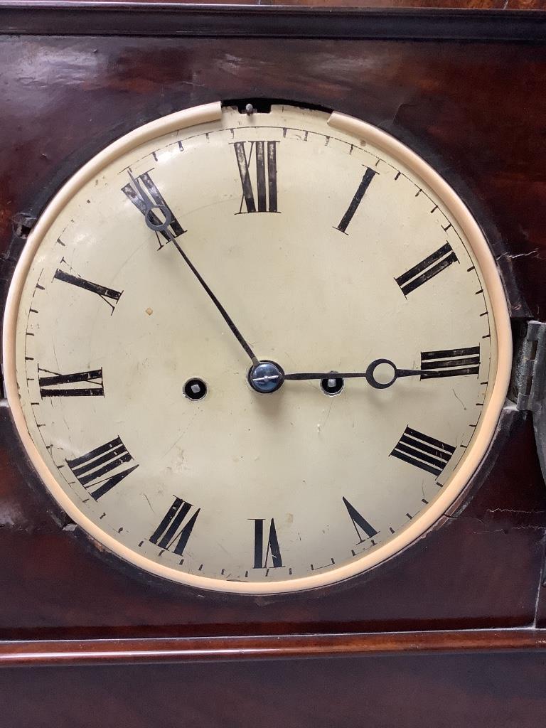 A Victorian mahogany twin fusee bracket clock, height 40cm width 31cm excl. bracket